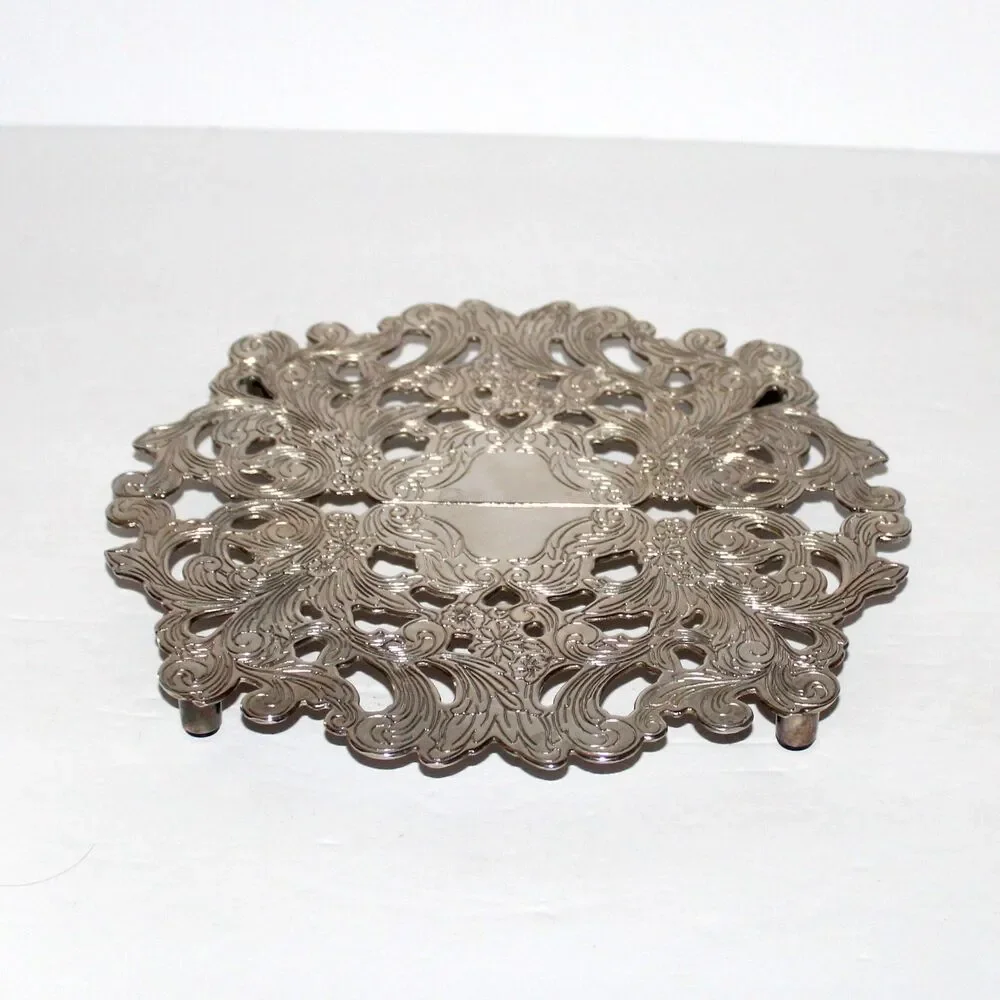 Vintage Royal Limited Silver Plated Footed Expandable Trivet 8-11